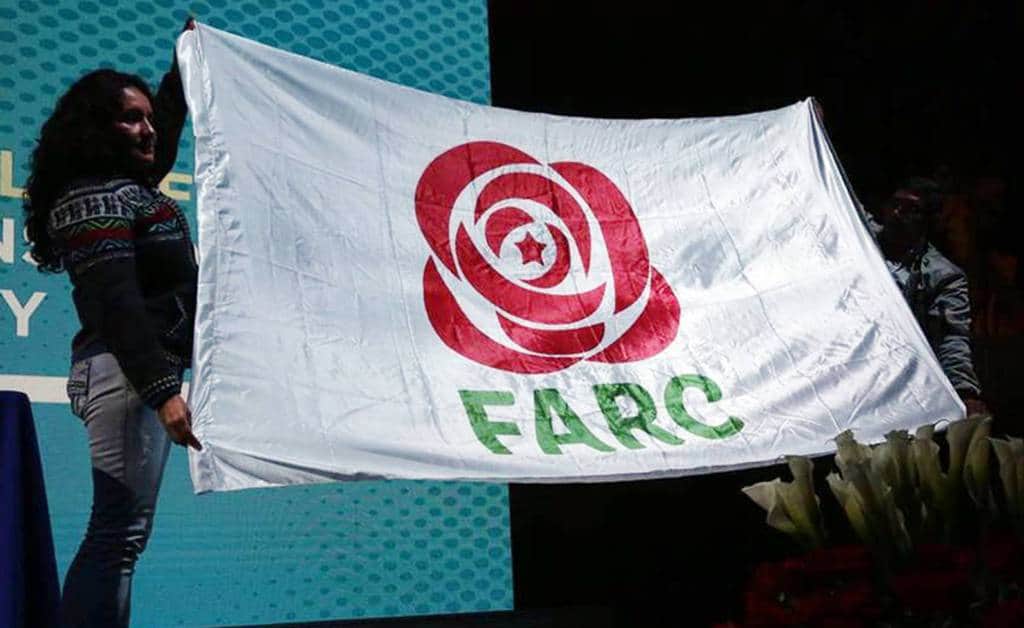 Това е новата емблема на FARC вече като политическа партия, чието пълно име отсега-нататък означава Обща революционна алтернативна сила. Снимка: EFE