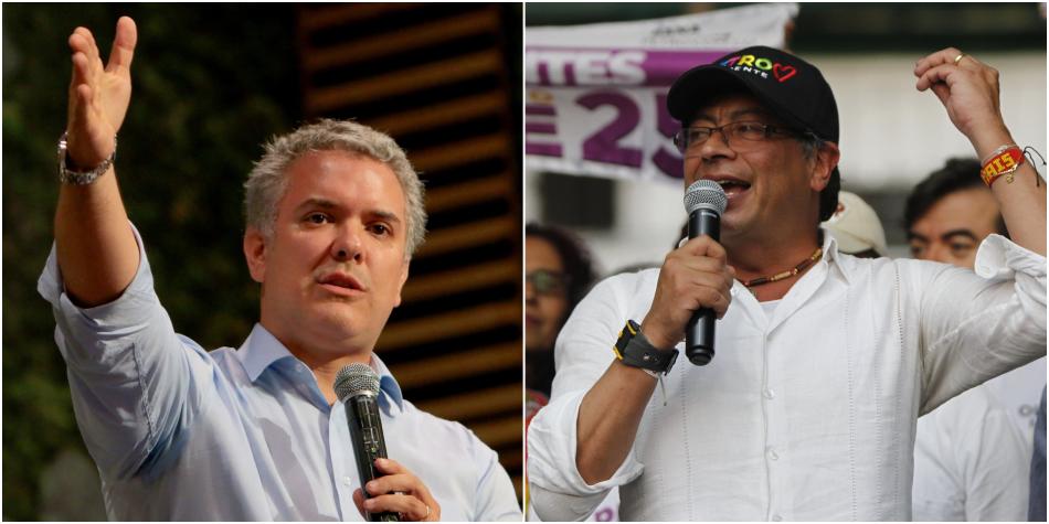 Иван Дуке (вляво) ще е новият десен президент на Колумбия, а Густаво Петро (вдясно) ще е лицето на новата силна лява опозиция. Снимка: primicias24