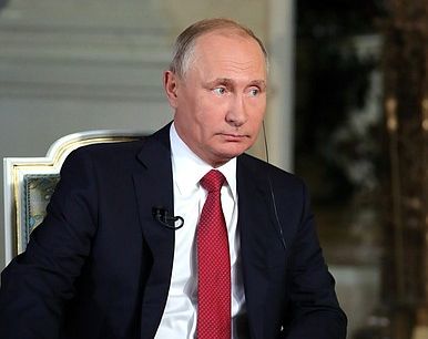Владимир Путин по време на разговора. Снимка: kremlin.ru