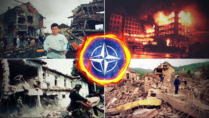 Разрушения и мъка пося НАТО с бомбите си в някогашна Югославия. Илюстрация: telegraf.rs 