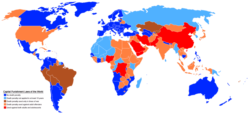 Смъртното наказание по света: Турция скоро може да смени цвета си. Снимка: Wikimedia Commons