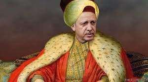 Турският президент като султан, колаж на сп. The Economist 