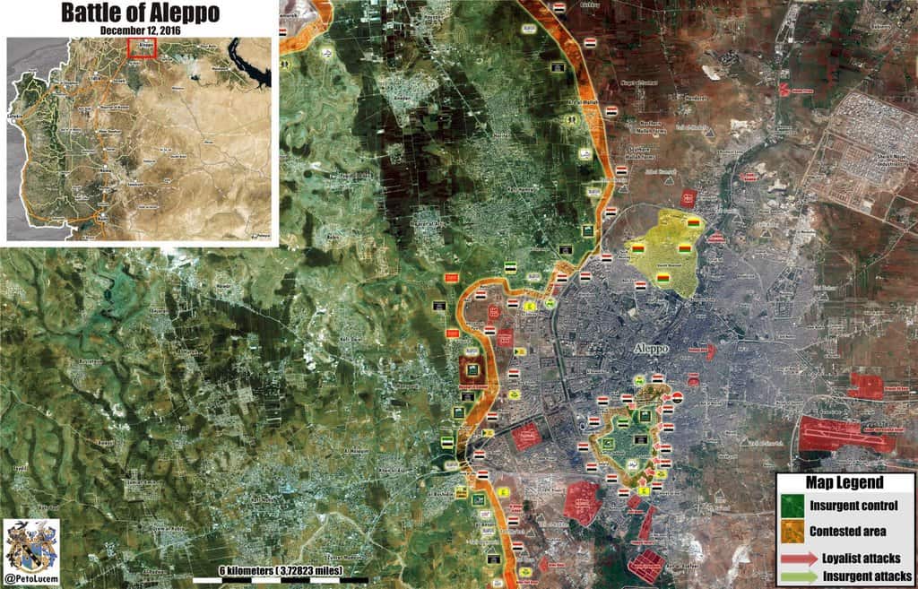 Военната ситуация в Алепо към 12 декември