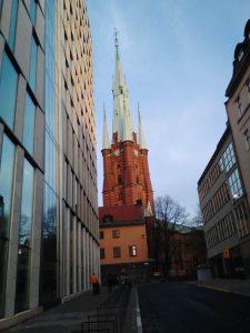 Най-висока в Стокхолм–116 метра–е кулата на църквата "Света Клара"