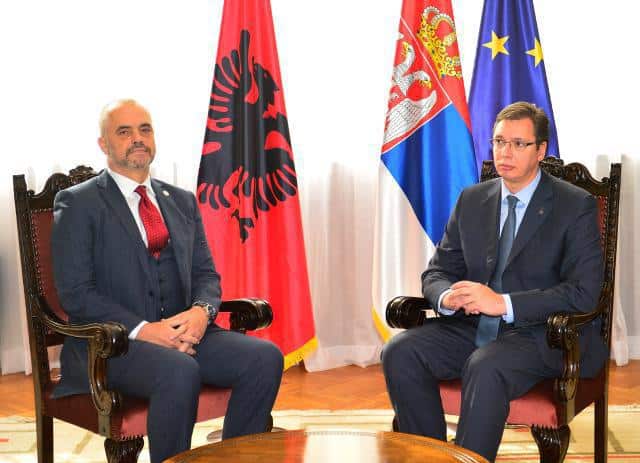 Еди Рама и Александър Вучич по време на историческото посещение на албанския премиер в Белград преди три години. Снимка: europeanwesternbalkans