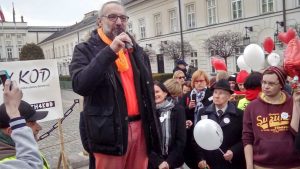 Mateusz Kijowski, the leader of KOD, Democracy Defense Committee, the most political Polish hipster notoriously evading child support payments. 