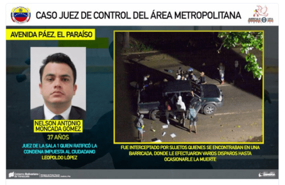 Снимка на убития съдия Нелсон Монкада и запис от камера за наблюдение край местопрестъплението. Снимка: albaciudad