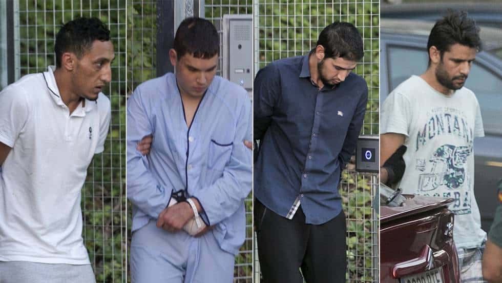 Четиримата арестувани от терористичната клетка–Дрис Укабир, Мохамед Хули Шемлал, Мохамед Аалаа и Салах Ел Кариб. Снимки: EFE