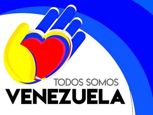 Емблемата на световната среща "Всички сме Венесуела"