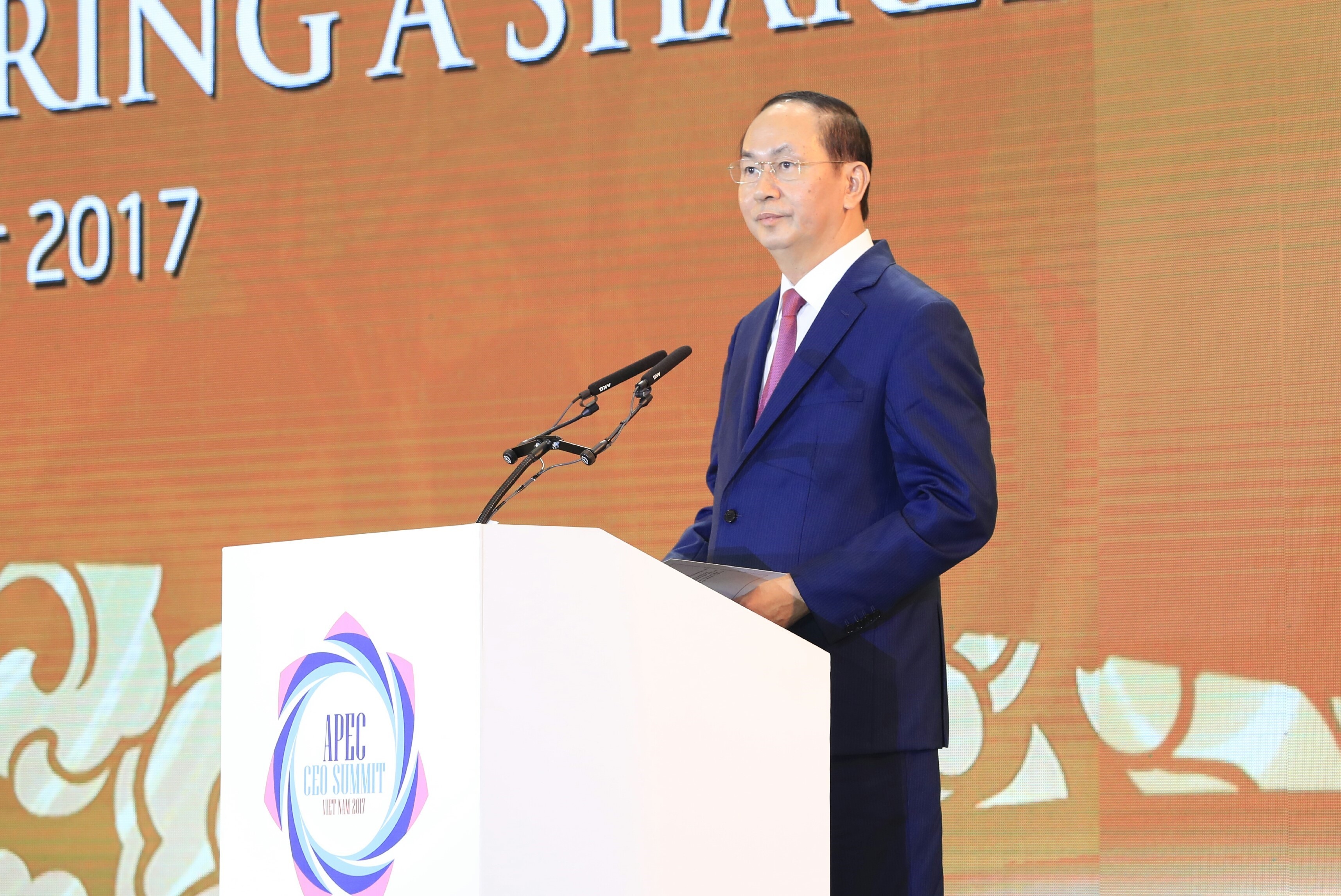Президентът на Виетнам Чан Дай Куанг по време на словото си
