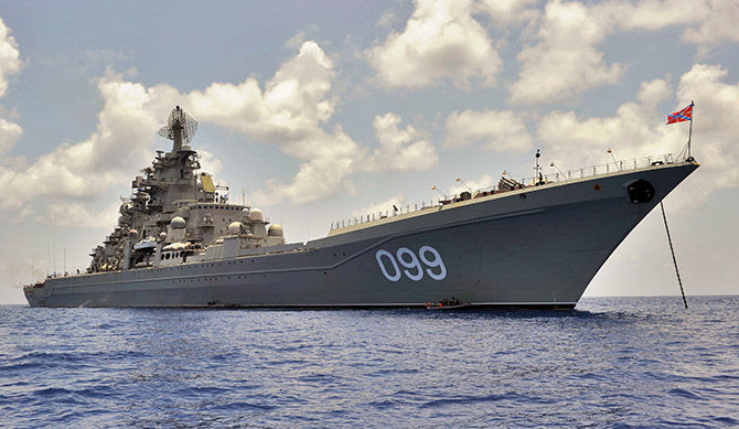 Руският атомен крайцер "Петър Велики". Снимка: РИА