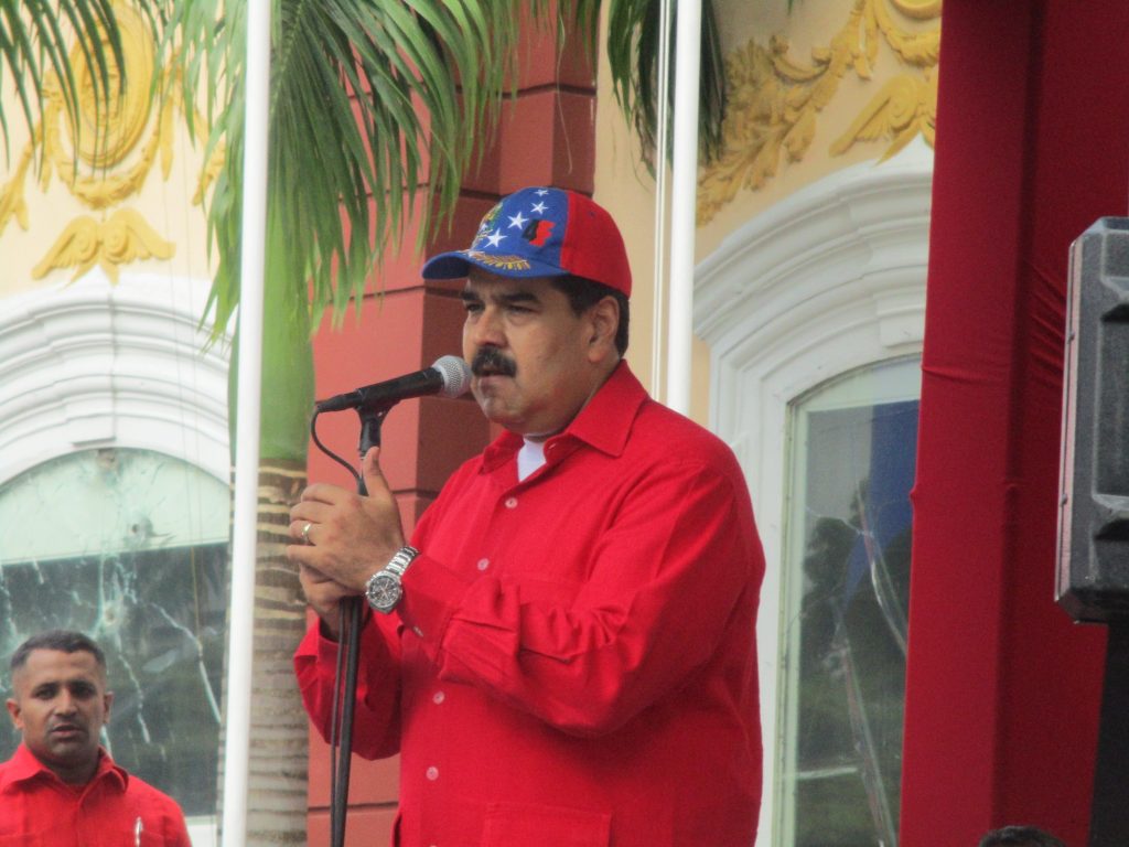 Николас Мадуро по време на речта си пред големия митинг край президентския дворец "Мирафлорес" на 19 септември 2017 г Снимка: Къдринка Къдринова