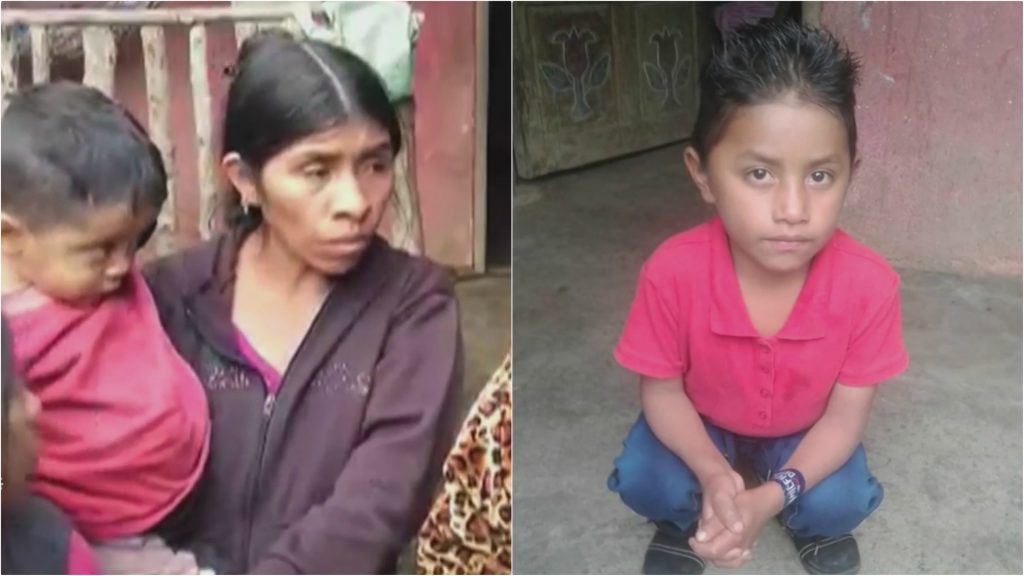 Седемгодишният Фелипе Гомес (вдясно), който почина на 24 декември в Алмагордо, и майка му Каталина с негово братче на ръце в репортажа на Univision