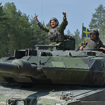 Swedish soldiers with the Wartofta Tank Company, Skaraborg Regiment in  Stridsvagn 122 main battle tanks complete  the defensive operations lane during the Strong Europe Tank Challenge, June 7, 2018. U.S. Army Europe and the German Army co-host the third Strong Europe Tank Challenge at Grafenwoehr Training Area, June 3 - 8, 2018. The Strong Europe Tank Challenge is an annual training event designed to give participating nations a dynamic, productive and fun environment in which to foster military partnerships, form Soldier-level relationships, and share tactics, techniques and procedures. (U.S. Army photo by Gertrud Zach)