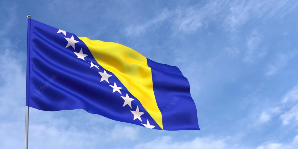 Флагът на Босна и Херцеговина